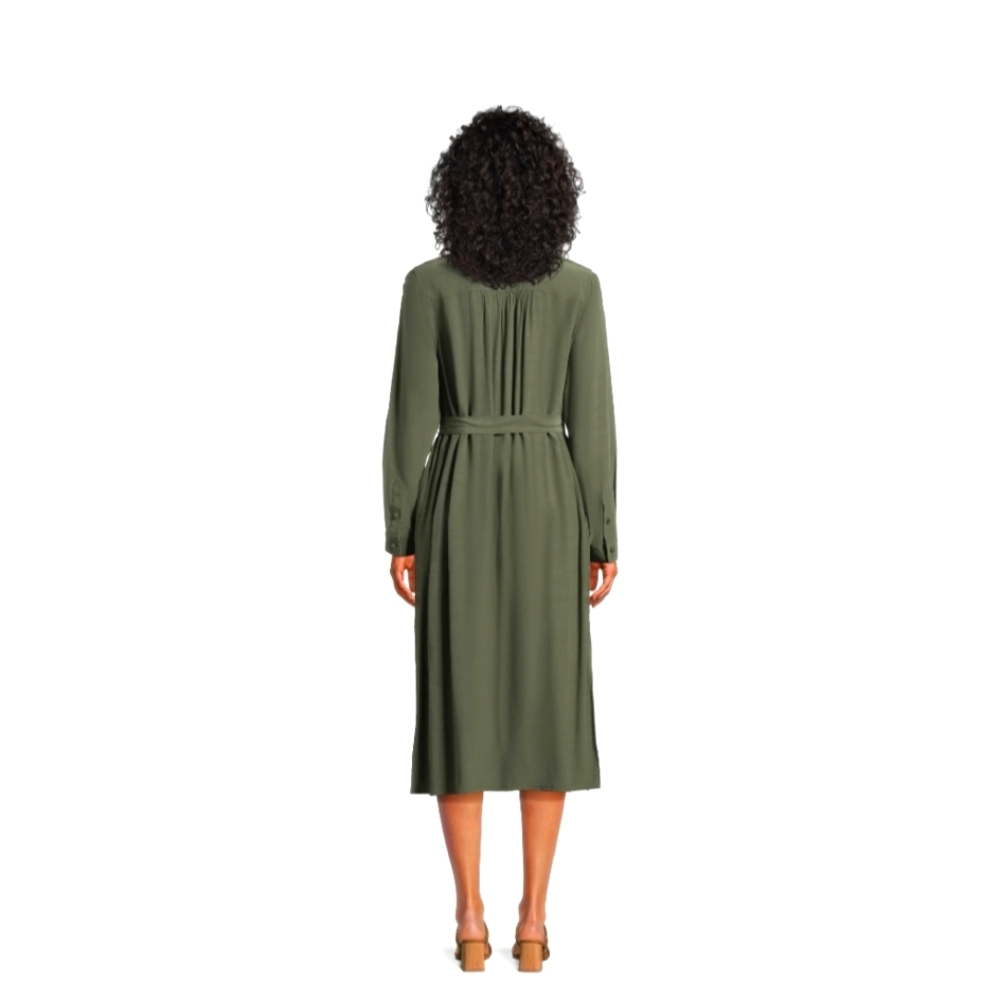 Time and Tru size Lg button front shirt dress, Sea Turtle green - Picture 3 of 5